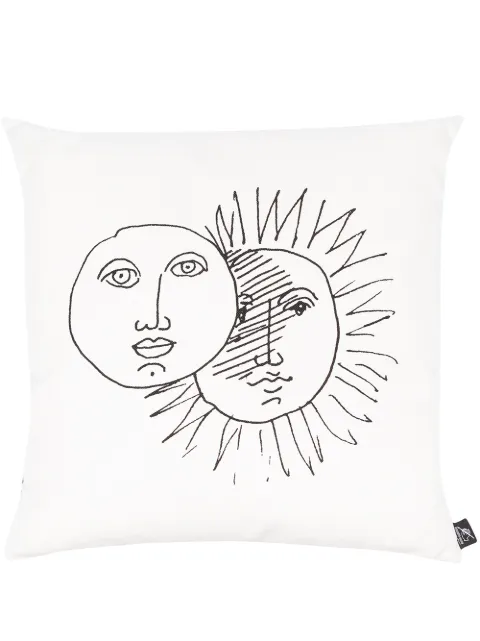 Fornasetti Solitudo silk cushion Black PILLSL902