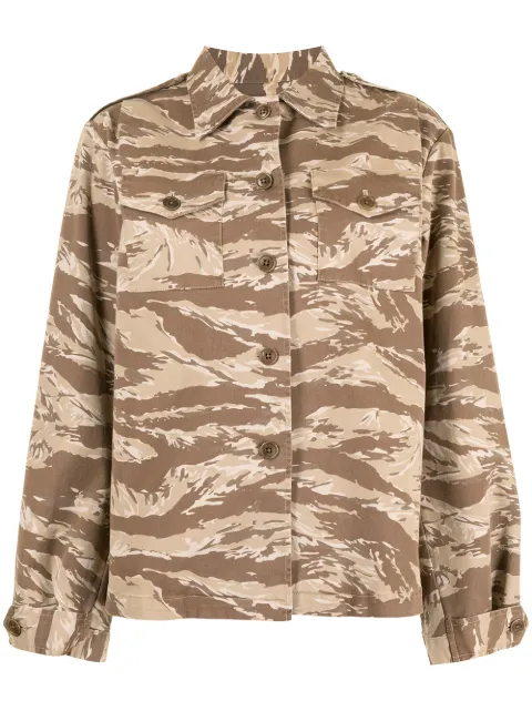 Nili Lotan camouflage print shirt Brown 11299W837