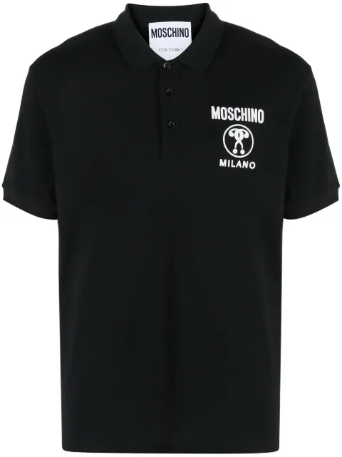 Moschino Double Question Mark short-sleeve polo shirt Black J12022042