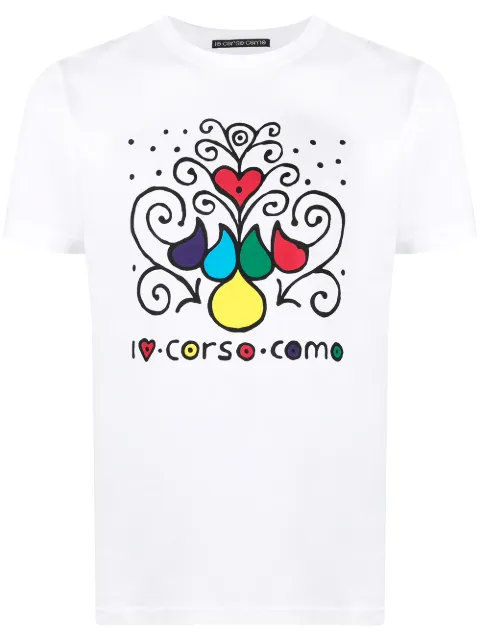 10 CORSO COMO graphic print short-sleeved T-shirt White CCTS7004