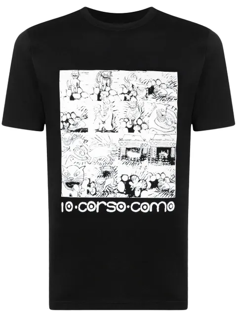 10 CORSO COMO graphic print short-sleeved T-shirt Black CCTS27