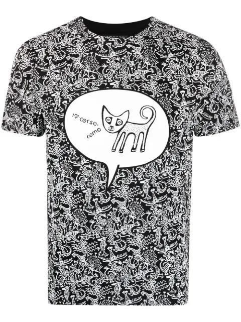 10 CORSO COMO graphic print short-sleeved T-shirt Black CCTSG5002