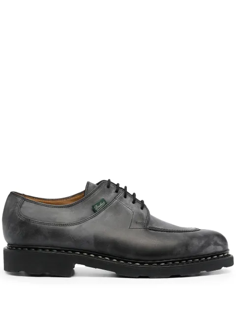 Paraboot distressed leather lace-up derby shoes Black 705109