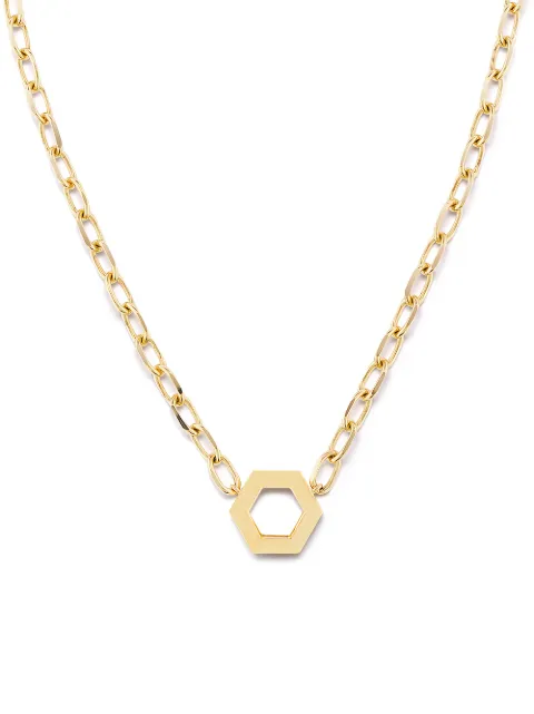 Harwell Godfrey 18kt yellow gold hexagon foundation necklace Gold HGN18STK