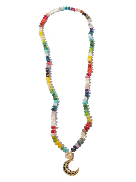 Harwell Godfrey 18kt yellow gold rainbow gemstone beaded necklace Multicolour HG19