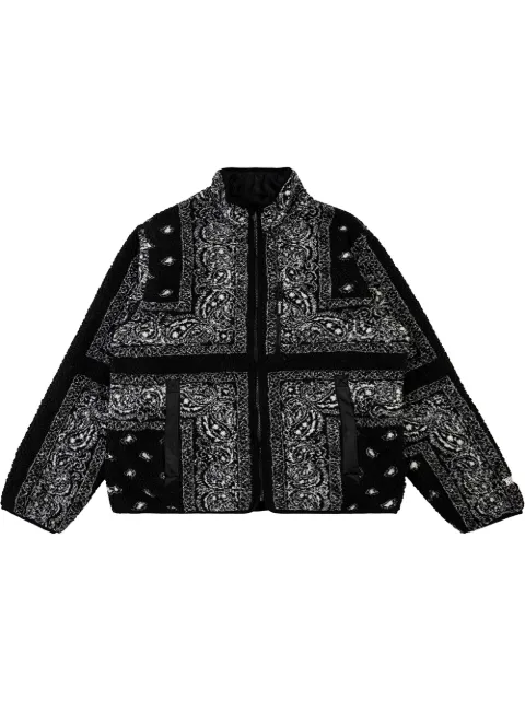 Supreme reversible bandana fleece jacket Black SU9527