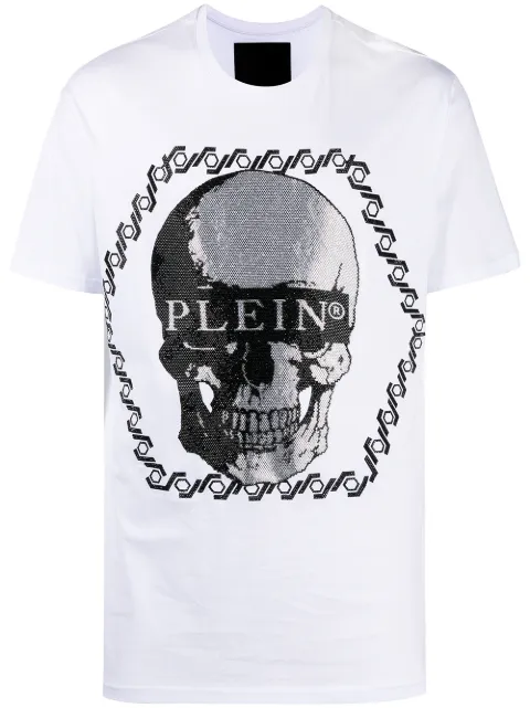 Philipp Plein crystal-skull crew neck T-shirt White PAACMTK5150PJY002N