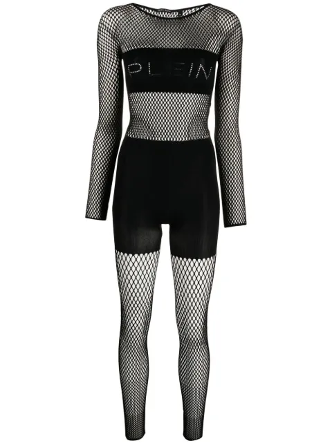 Philipp Plein mesh-panelled jumpsuit Black PAACWRG1857PTE003N