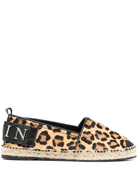 Philipp Plein leopard-print slip-on espadrilles Brown PAASWSB0166PTE120N