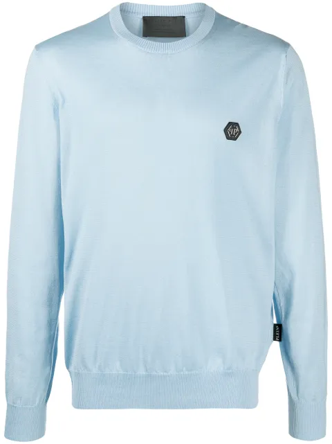 Philipp Plein logo patch sweatshirt Blue PAACMKO1006PKN002N
