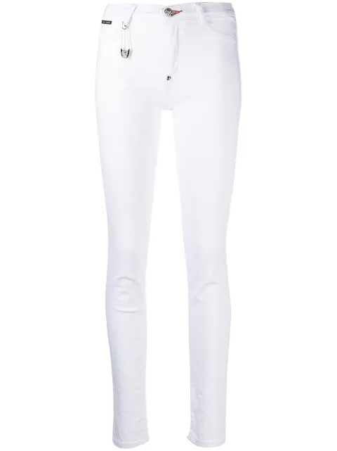 Philipp Plein high-waisted cotton jeggings White PAACWDT1554PDE004N