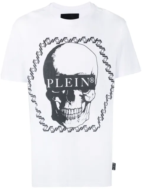 Philipp Plein graphic skull crew neck T-shirt White PAACMTK5149PJY002N