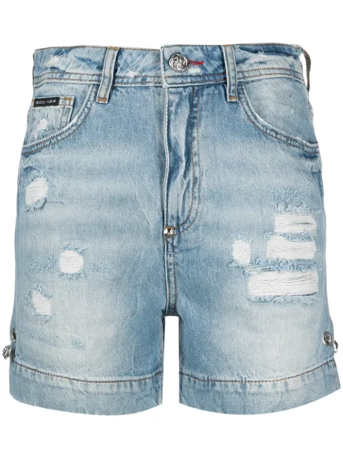 Philipp Plein Iconic Pins denim shorts Blue PAACWDT1556PDE004N