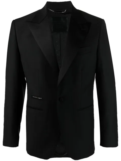 Philipp Plein blazer slim fit Iconic Plein Black PAACMRF1382PTE003N