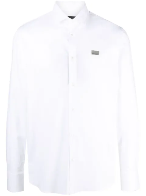 Philipp Plein diamond-cut Iconic shirt White PAACMRP1480PTE012N
