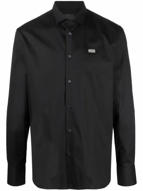 Philipp Plein Iconic Plein Diamond-cut shirt Black PAACMRP1480PTE012N