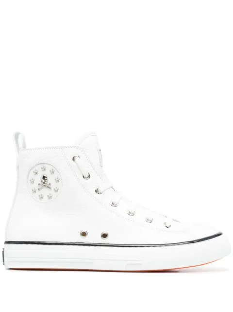 Philipp Plein leather high-top sneakers White PAASWSC2098PLE010N