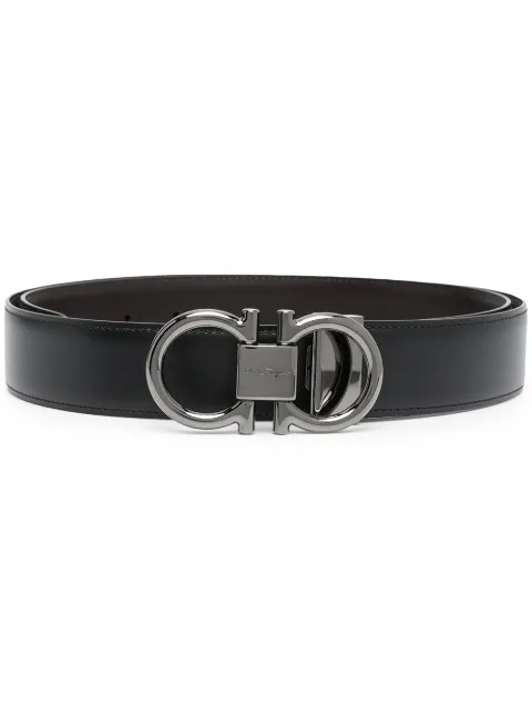Ferragamo reversible and adjustable Gancini belt Black 694531