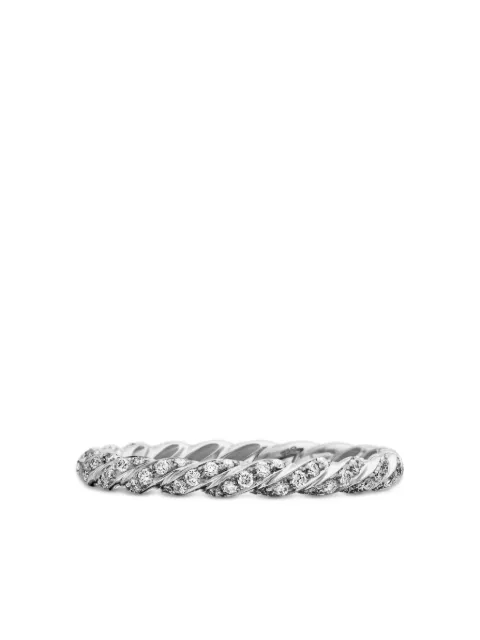 David Yurman 18kt white gold Petite Pavé diamond band ring (2.8mm) Silver R13888D8WADI