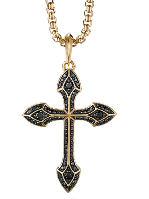 David Yurman 18kt yellow gold Gothic Cross amulet (36.5mm) Gold D25501M88ABD