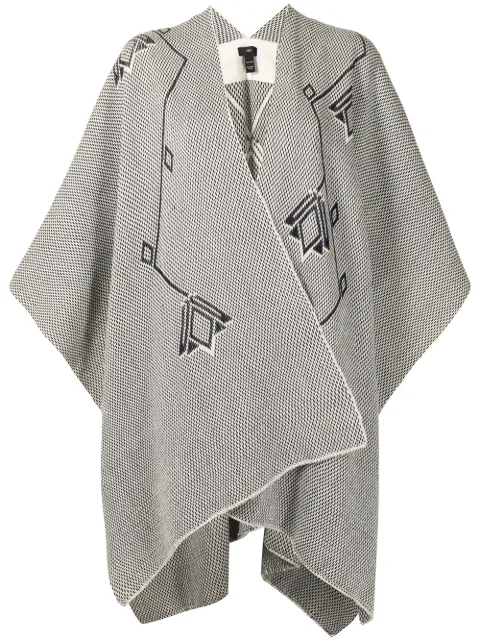 VOZ double V-neck merino shawl Grey VM39IN