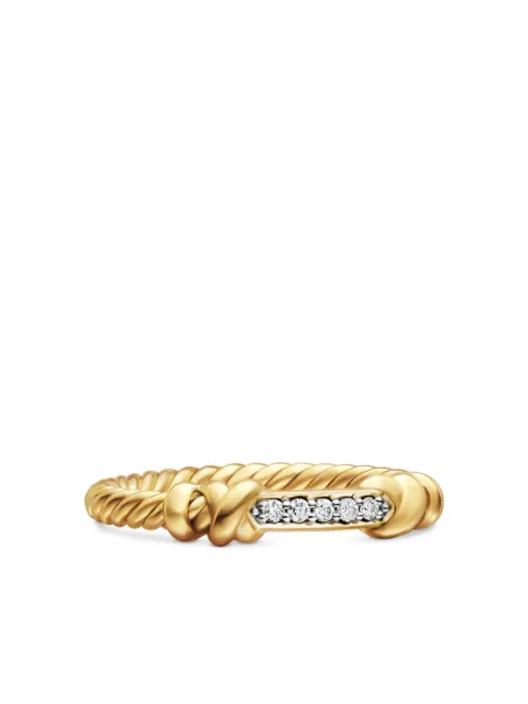 David Yurman 18K yellow gold Petite Helena Wrap diamond band ring (4mm) Gold R16393D88ADI