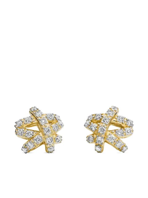 David Yurman 18kt yellow gold Crossover diamond stud earrings (9mm) Gold E16293D88ADI