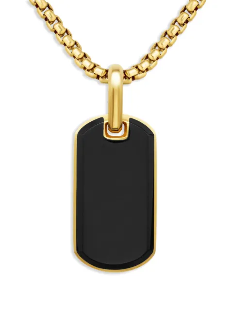 David Yurman 18kt yellow gold Chevron tag (27mm) Gold D25442M88BBO