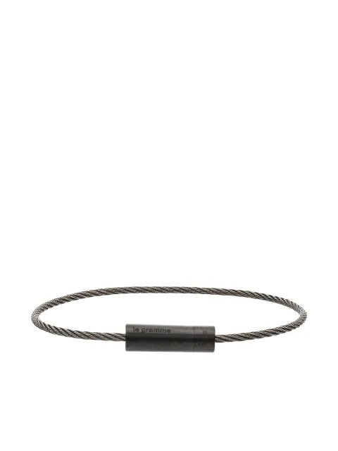 Le Gramme Le 5g brushed ceramic cable bracelet Black LGCCNBR05105