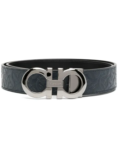 Ferragamo reversible and adjustable Gancini belt Blue 735830