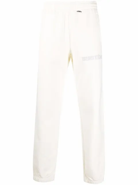 032c straight-leg logo cotton track pants Neutrals SS21C3040