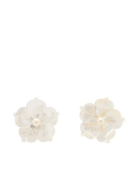Jennifer Behr mother-of-pearl flower stud earrings White 76RA17