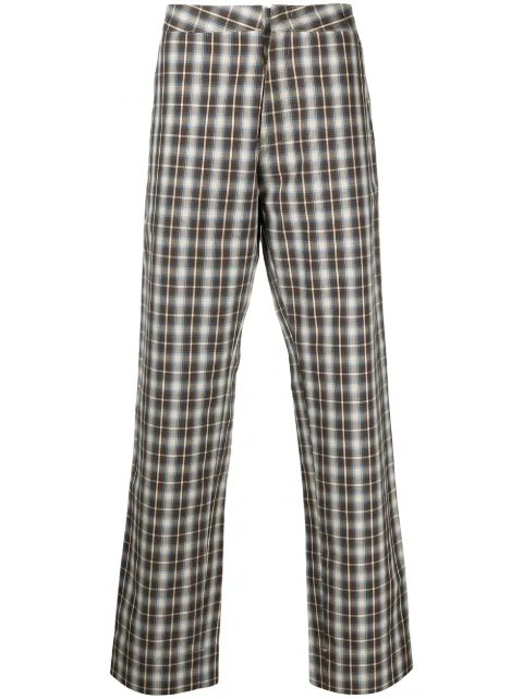 Walter Van Beirendonck Pre-Owned Royal check-print trousers Brown 2018