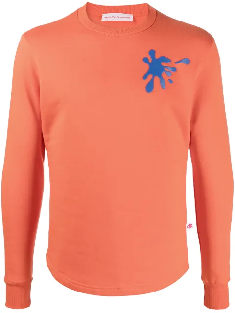 Walter Van Beirendonck Pre-Owned Spot Sweat long-sleeved T-shirt Orange 1012