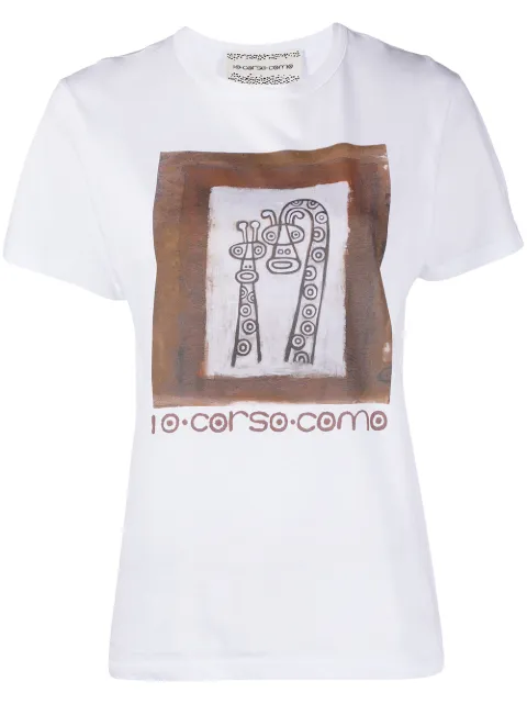 10 CORSO COMO graphic-print T-shirt White CCTSFACEBOOK2