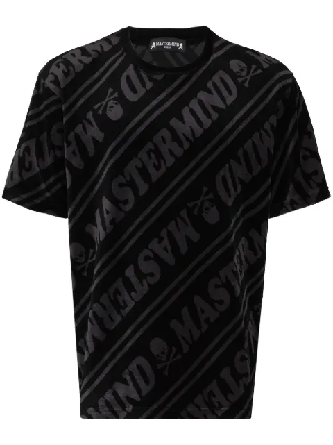 Mastermind Japan logo-print velour T-shirt Grey MW21S06TS003015