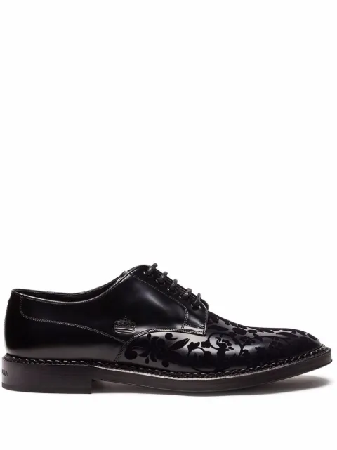 Dolce & Gabbana jacquard-print Derby shoes Black A10490AA603