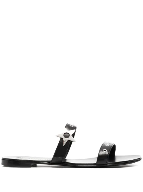 Giuseppe Zanotti star-embellishment flat sandals Black E100029001