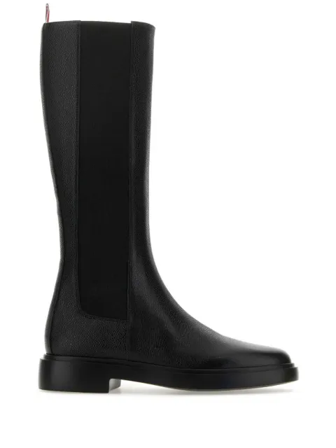 Thom Browne pebble grain 4-bar knee high Chelsea boots Black FFB138A06257