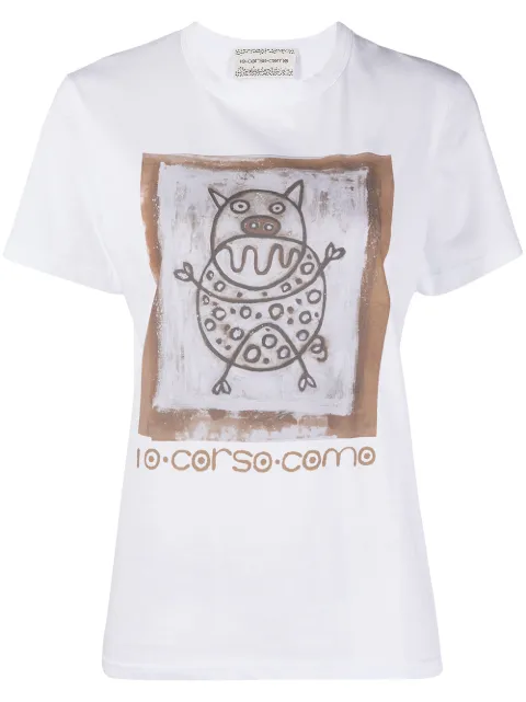 10 CORSO COMO graphic-print T-shirt White CCTSFACEBOOK1