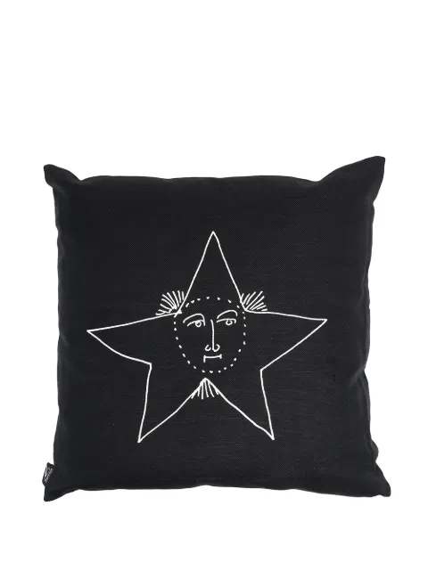 Fornasetti Solamente-print cushion Black PILLSL901