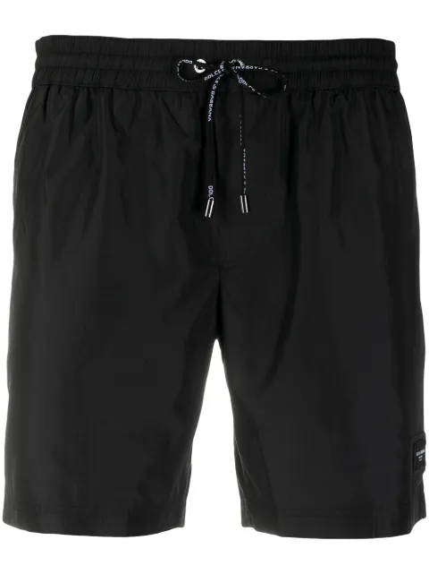 Dolce & Gabbana logo-patch swim shorts Black M4B12TFUSFWN0000