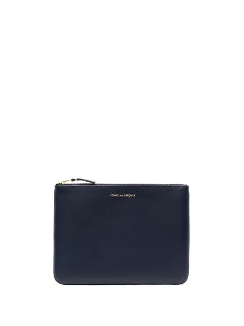 Comme Des Garçons Wallet logo print zipped purse Blue SA5100