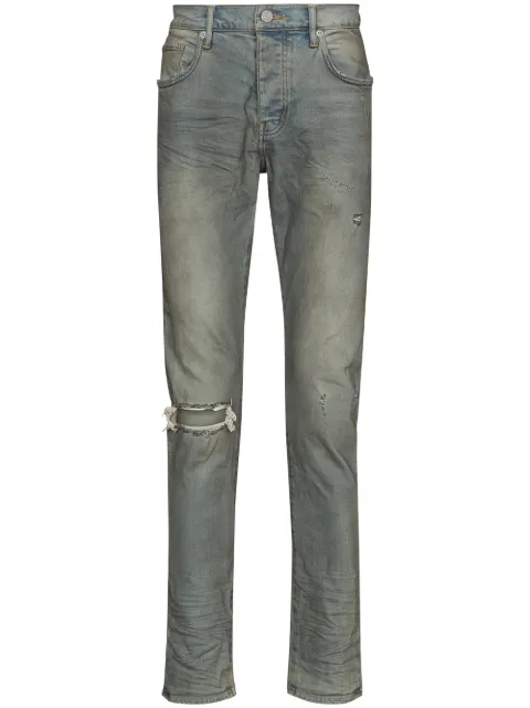 Purple Brand distressed-look mid-rise jeans Blue P001LDW