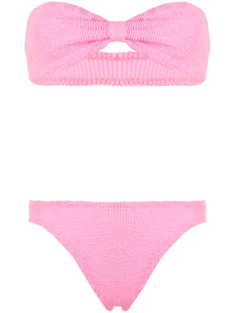 Hunza G Jean crinkle bikini set Pink JEANBIKINIBUBBLEGUM