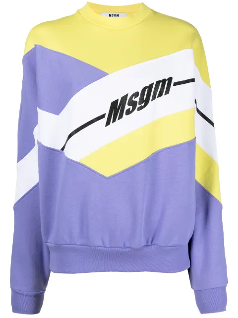 MSGM abstract-print long-sleeve sweatshirt Purple 3041MDM106217299