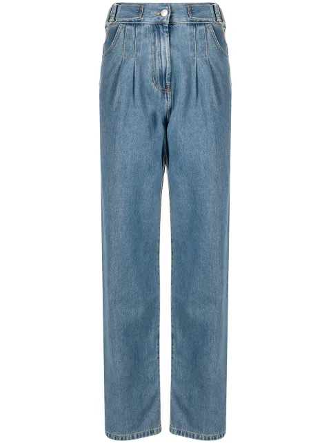 MSGM pleat-detail straight-leg jeans Blue 3041MDP48L217280