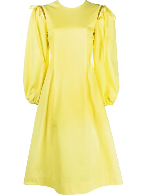 MSGM long-sleeve A-line dress Yellow 3041MDA25217109