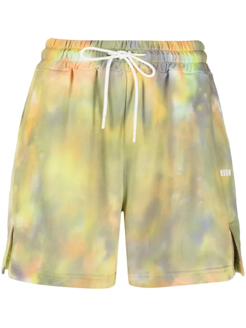 MSGM tie-dye track shorts Yellow 3041MDB61217295
