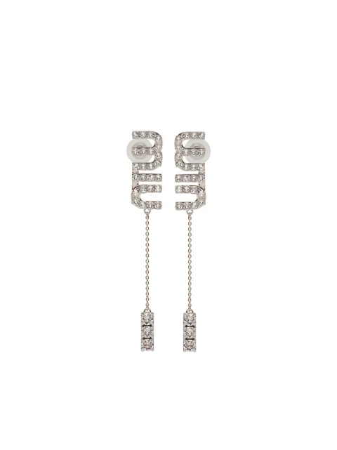 Miu Miu crystal-embellished pendant earrings Neutrals 5JO6612DNC